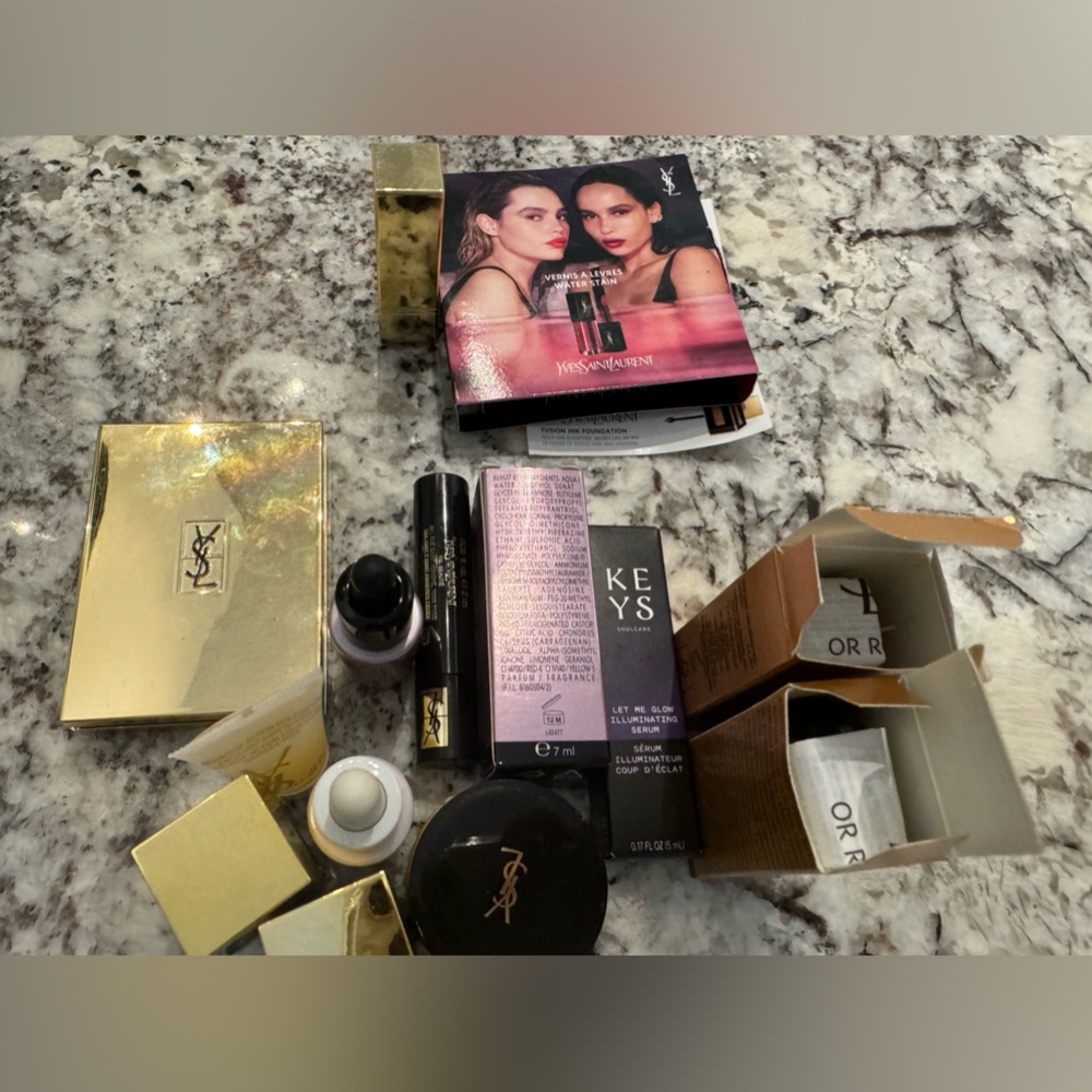 YSL small makeup bag full of YSL goodies Bundle